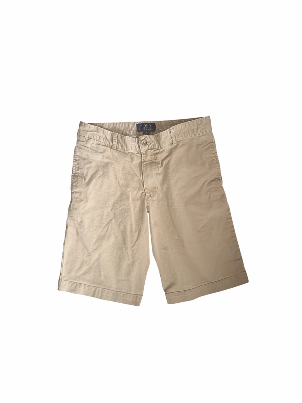 Boys Polo by Ralph Lauren Khaki Flat Front Cotton Shorts